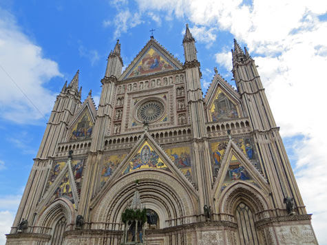 Facade of the Duomo in Orvieto Italy